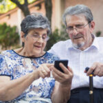 Live in care for couples-elderly couple sitting together