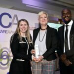 Some of the Ashridge Home Care team pictured with their Home Care Award for End-of-life care.