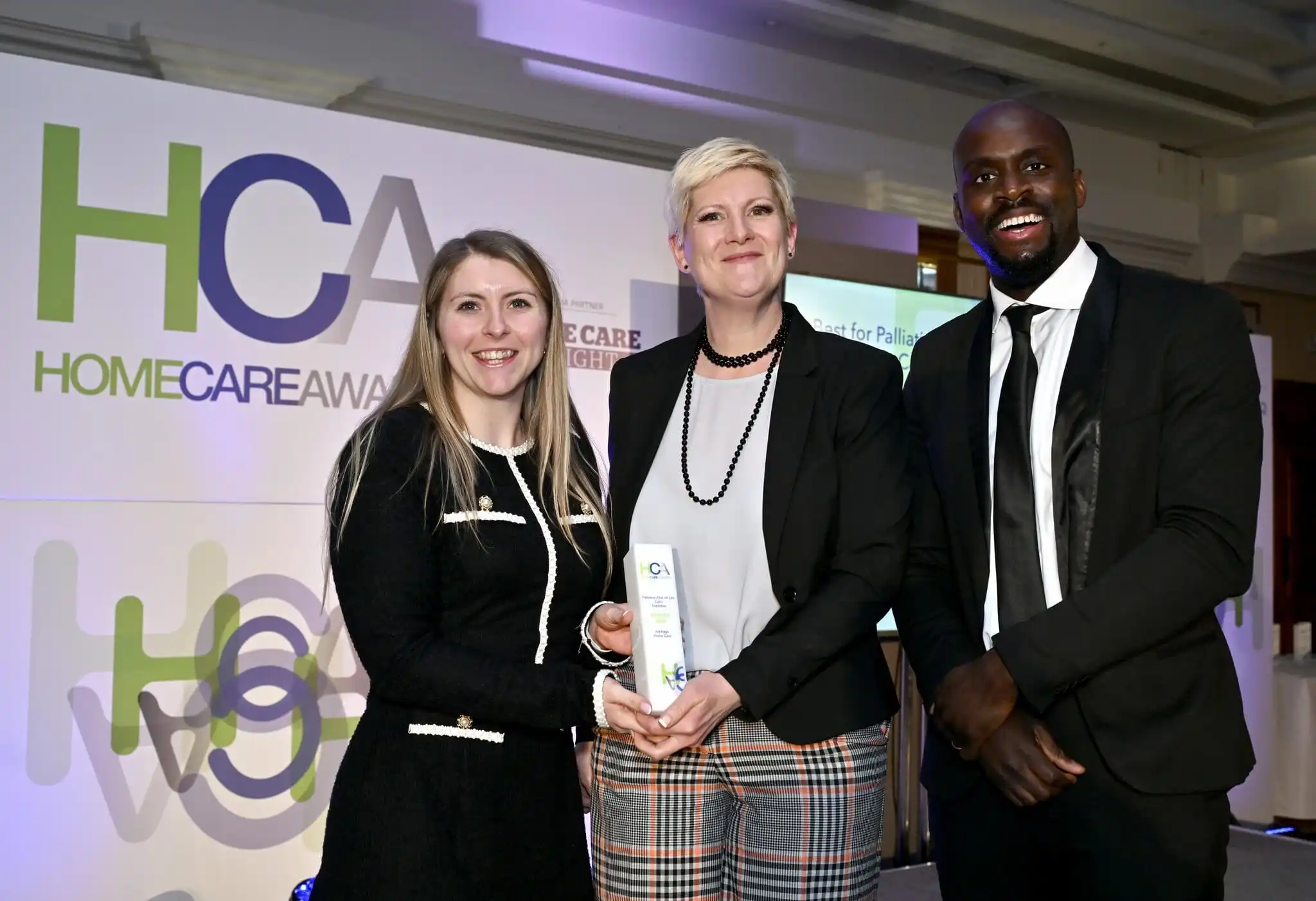 Some of the Ashridge Home Care team pictured with their Home Care Award for End-of-life care.