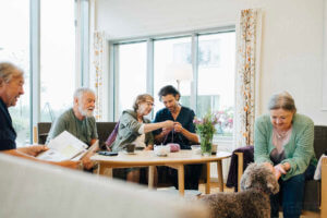 Elderly Knitting with carers